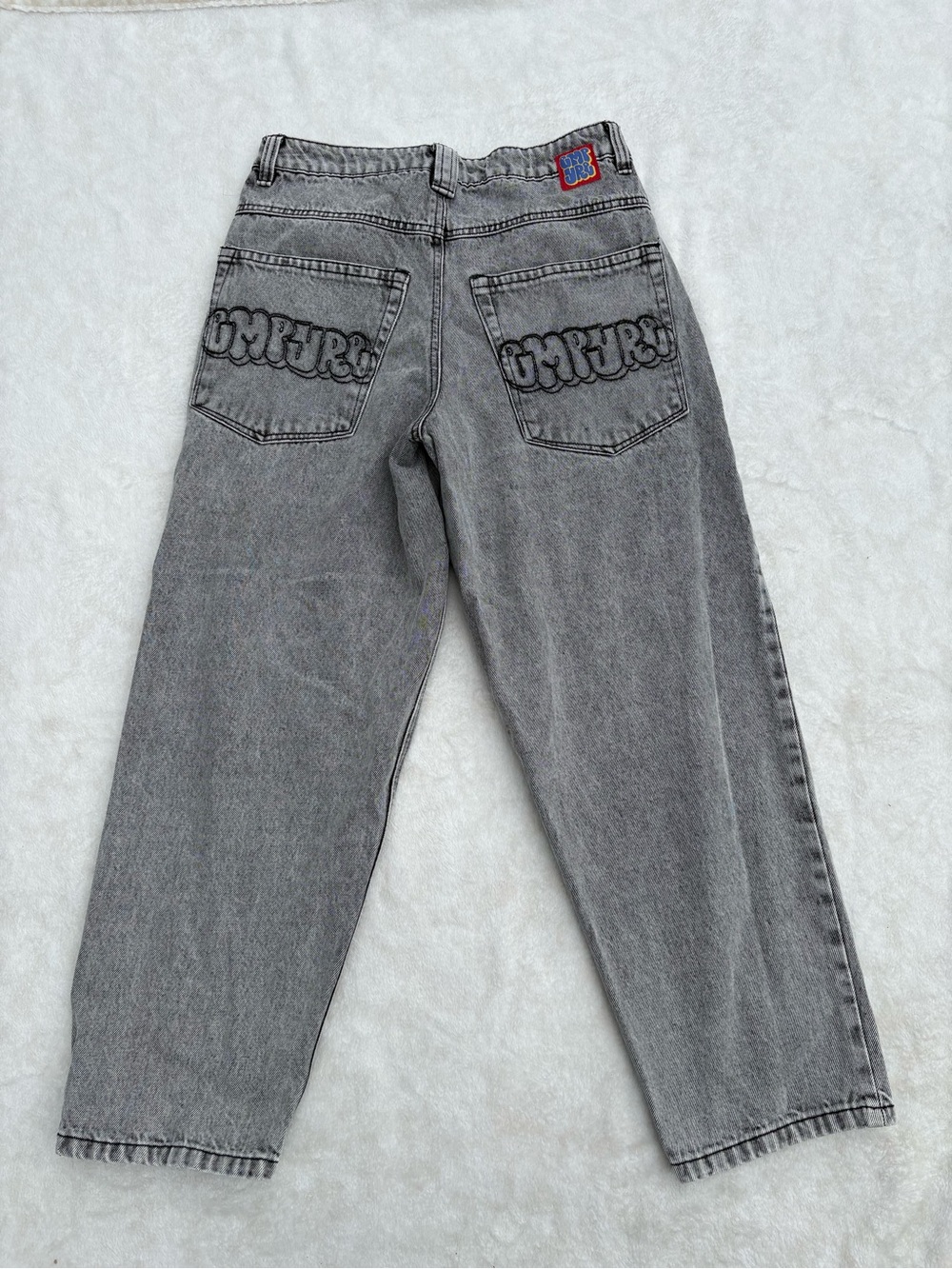 Empyre Gray Relaxed Straight Men's Jeans with Pocket Script